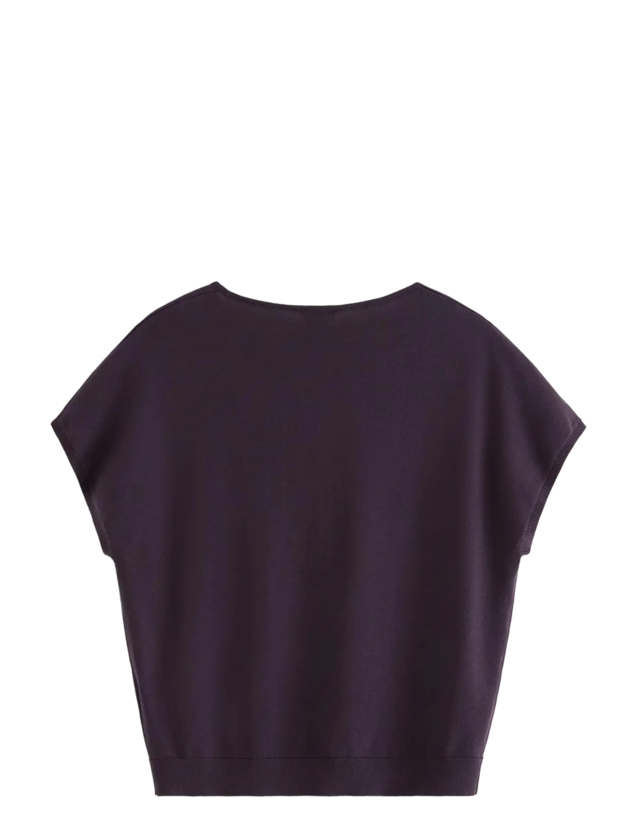 Lindex - Fine-knit short-sleeved top - pullover - dark dusty lilac - 2