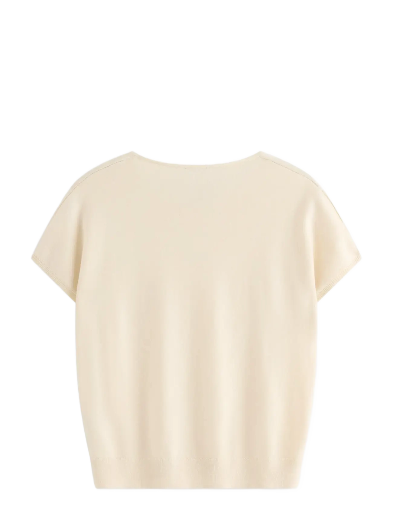 Lindex - Fine-knit short-sleeved top - light beige - 2