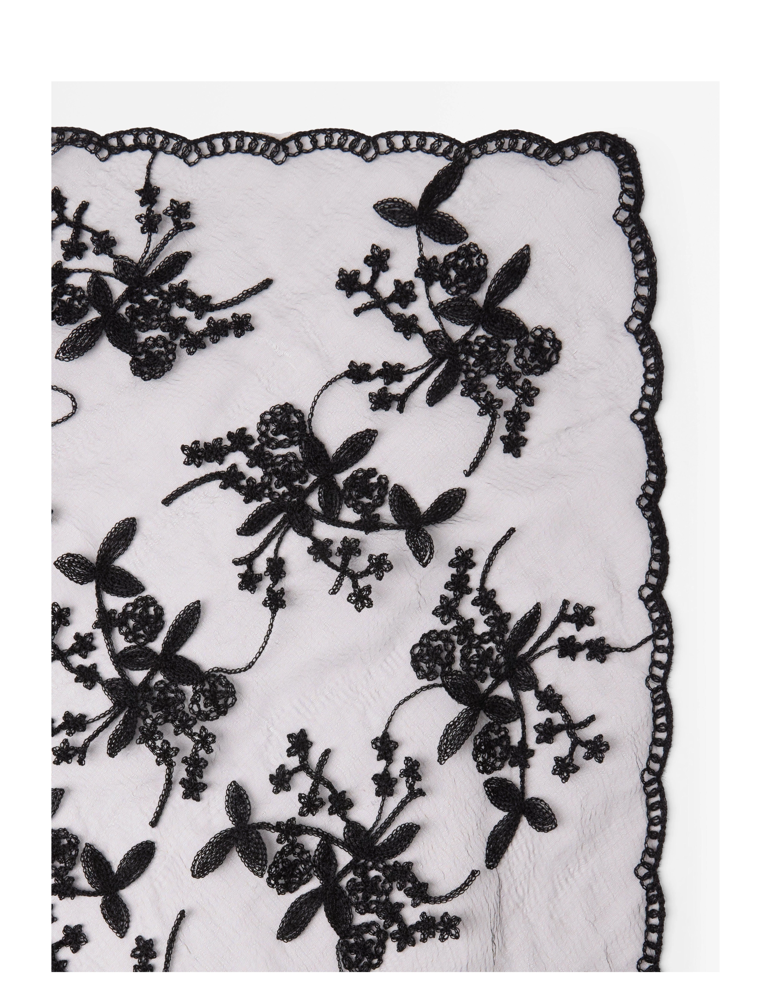 Lindex - Scarf with lace - black - 1