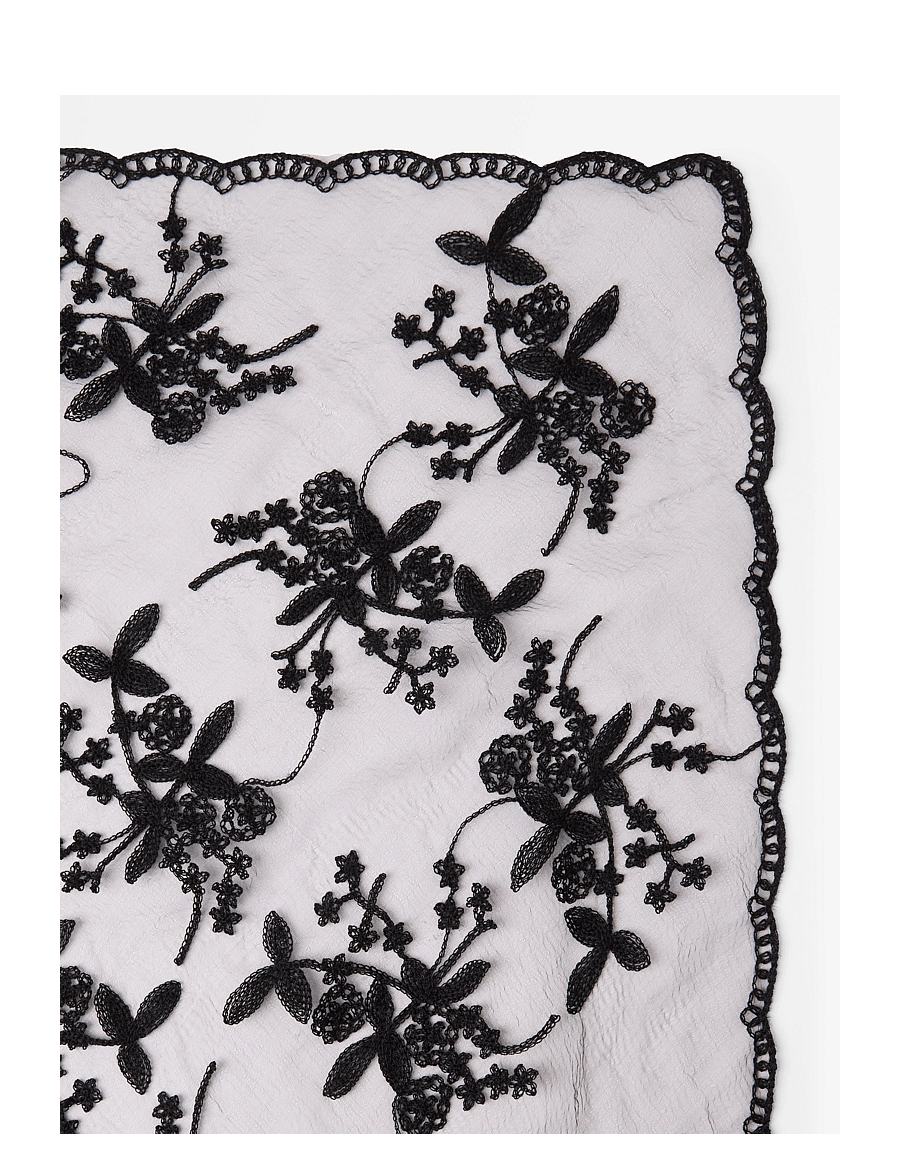 Lindex - Scarf with lace - schals - black - 1