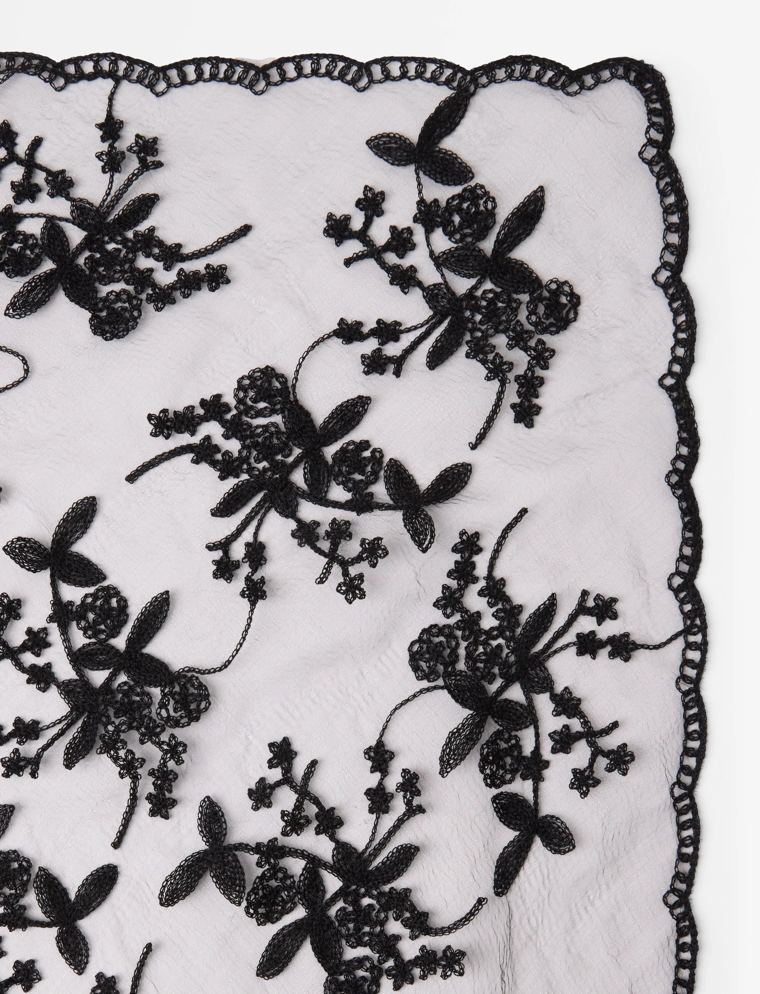 Lindex - Scarf with lace - black - 2