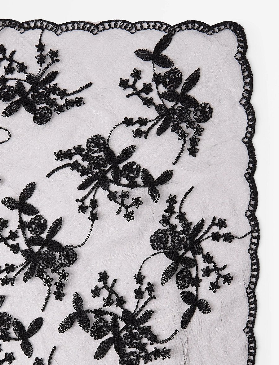 Lindex - Scarf with lace - black - 2