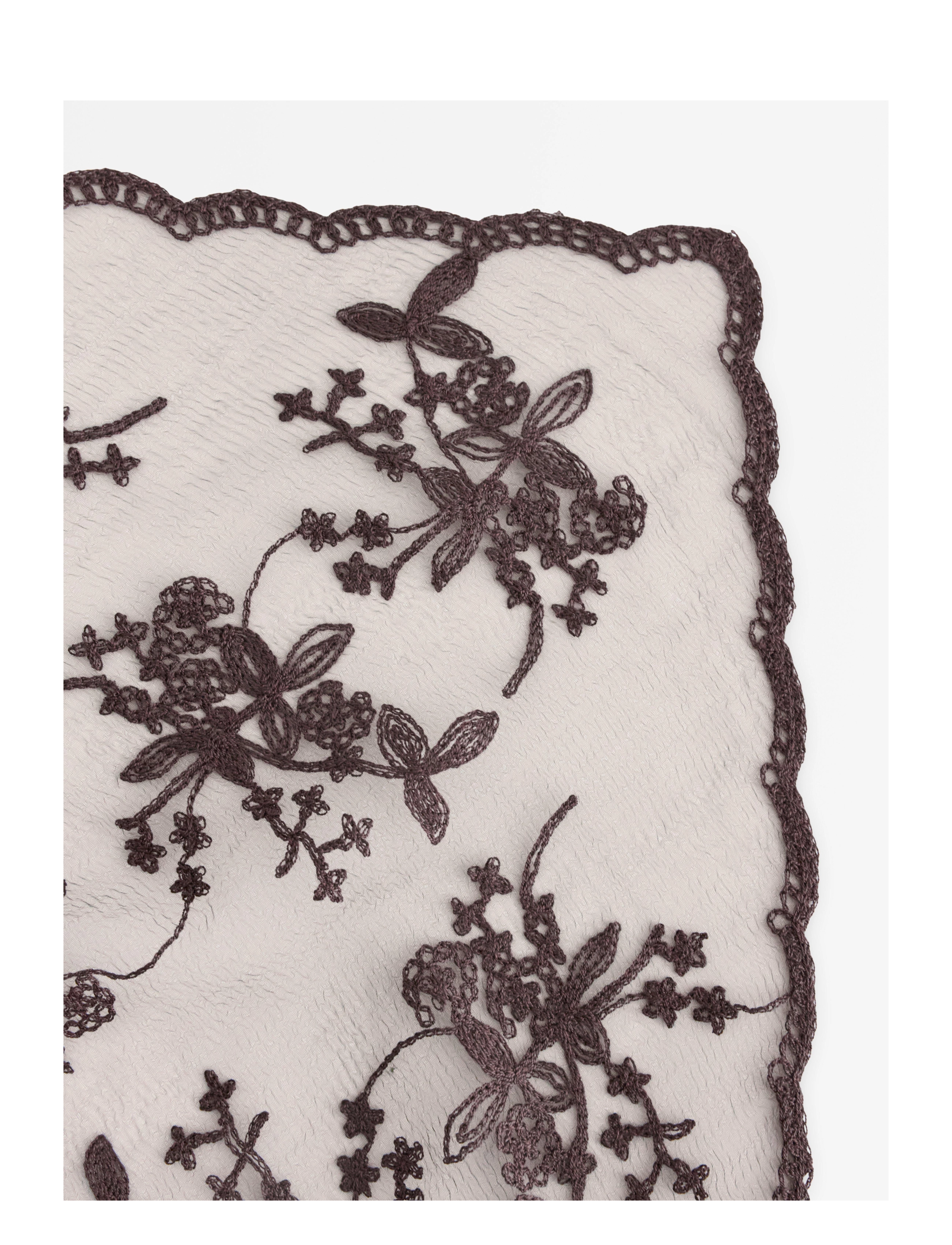 Lindex - Scarf with lace - dark dusty brown - 1