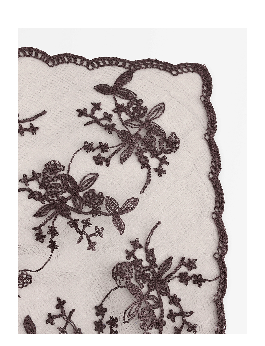 Lindex - Scarf with lace - schals - dark dusty brown - 1