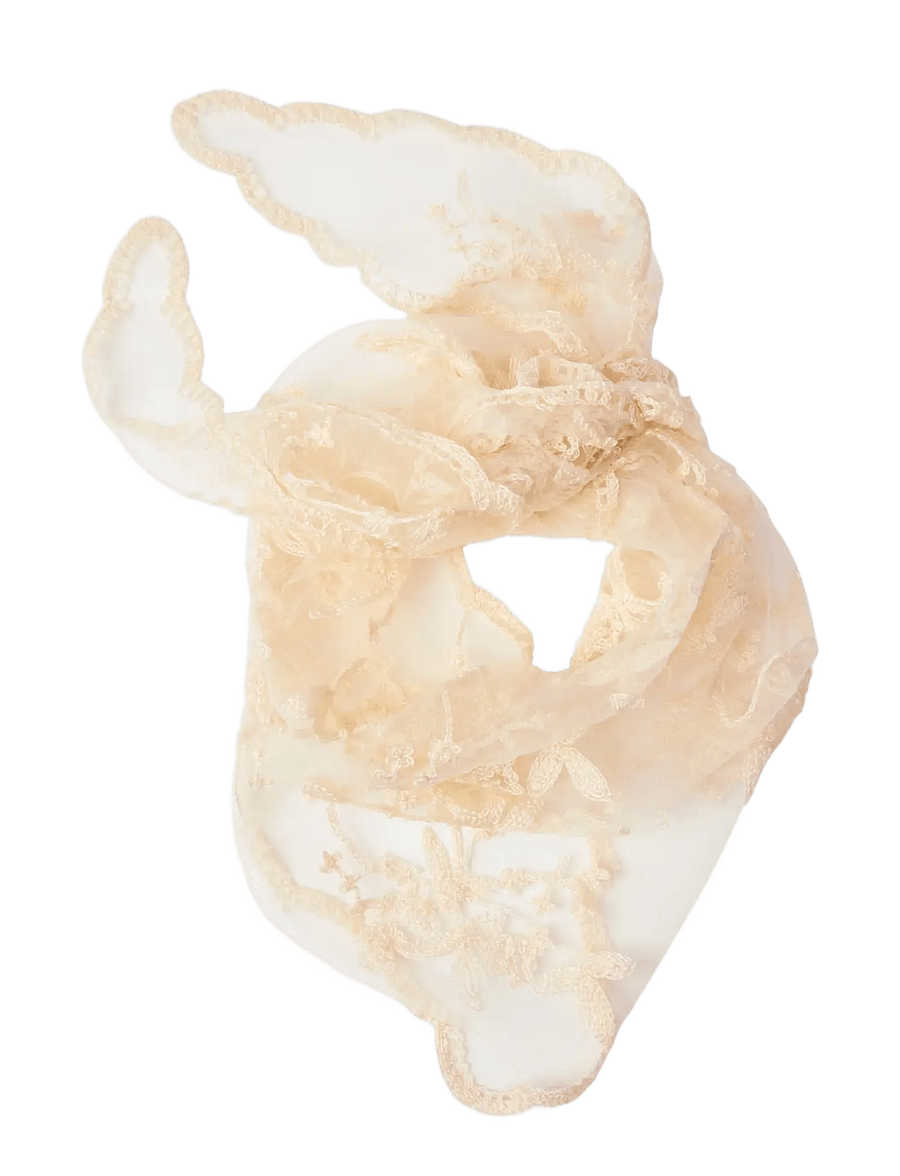 Lindex - Scarf with lace - schals - offwhite - 0