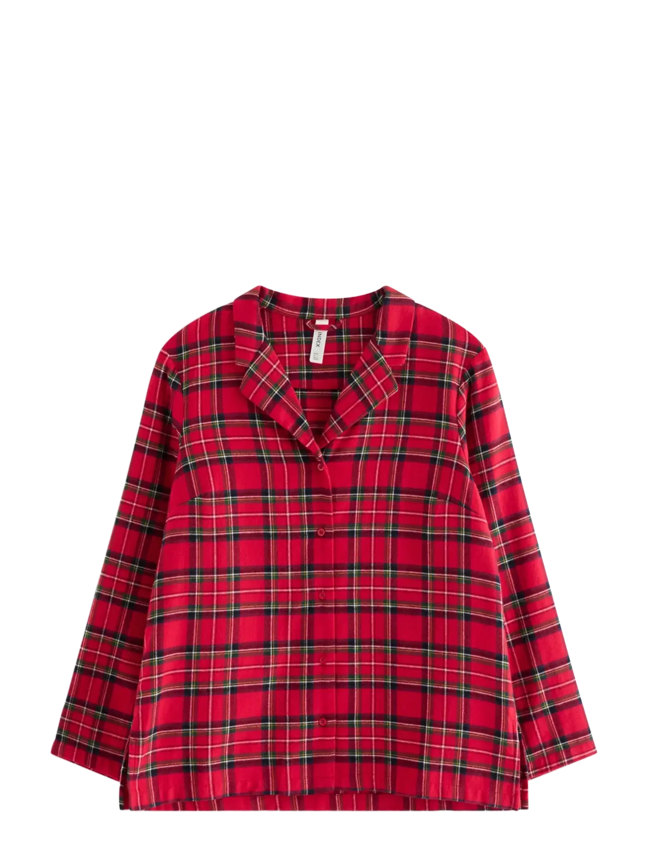 Lindex Pyjama Shirt In Flannel, Damen, Kariertes Flanell Pyjamahemd, Rot, Gr.M