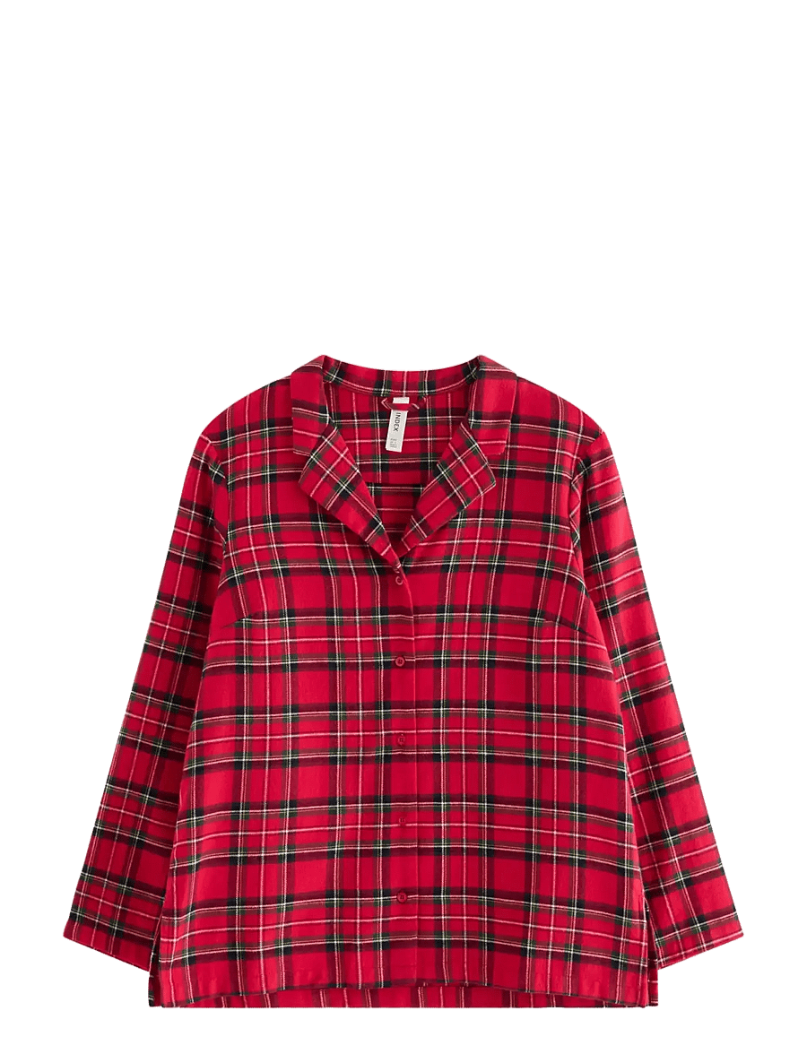Lindex - Pyjama shirt in flannel - Överdelar - red - 0