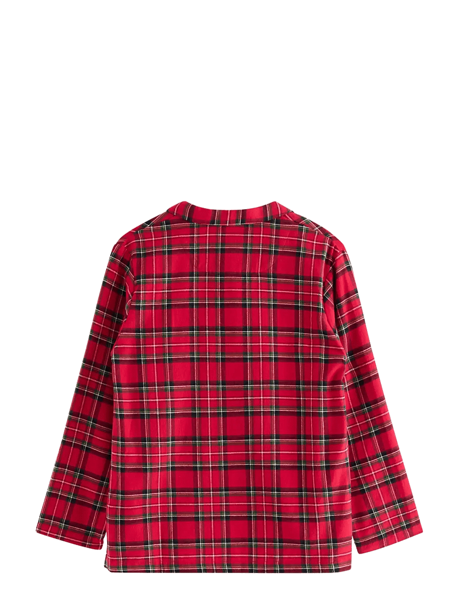 Lindex - Pyjama shirt in flannel - Överdelar - red - 1