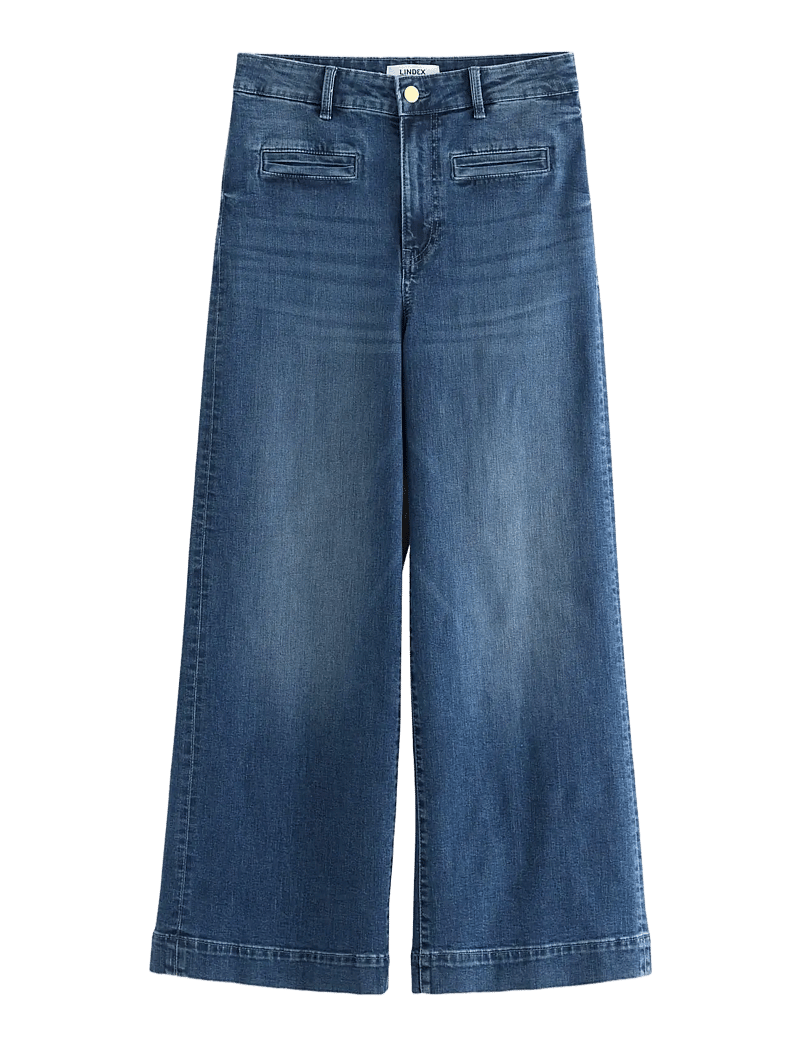 Lindex - WIDE jeans with high waist - brede jeans - denim blue - 1