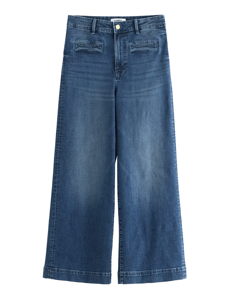 Lindex - WIDE jeans with high waist - vida jeans - denim blue - 1
