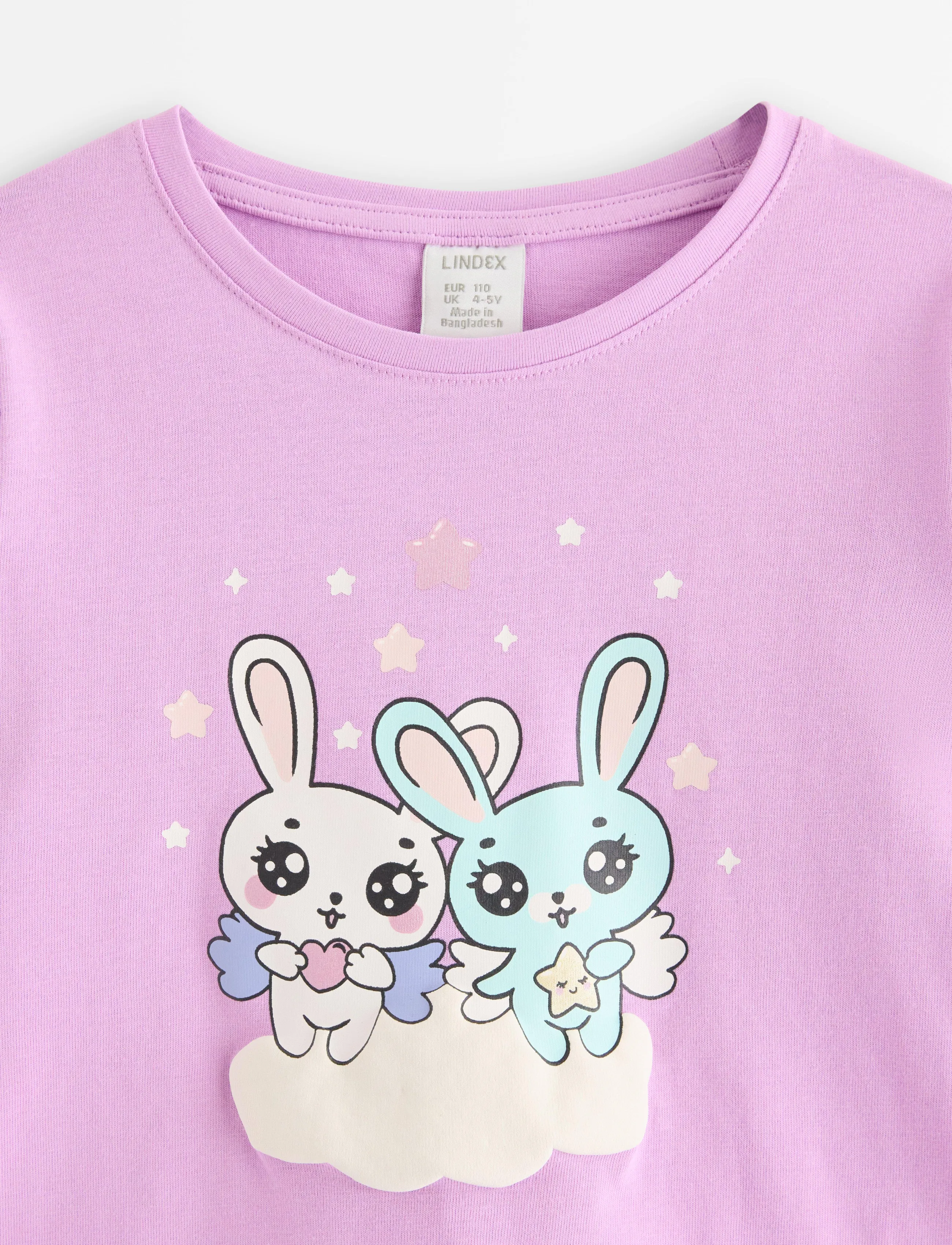 Lindex - Long-sleeved top with bunnies - light lilac - 5
