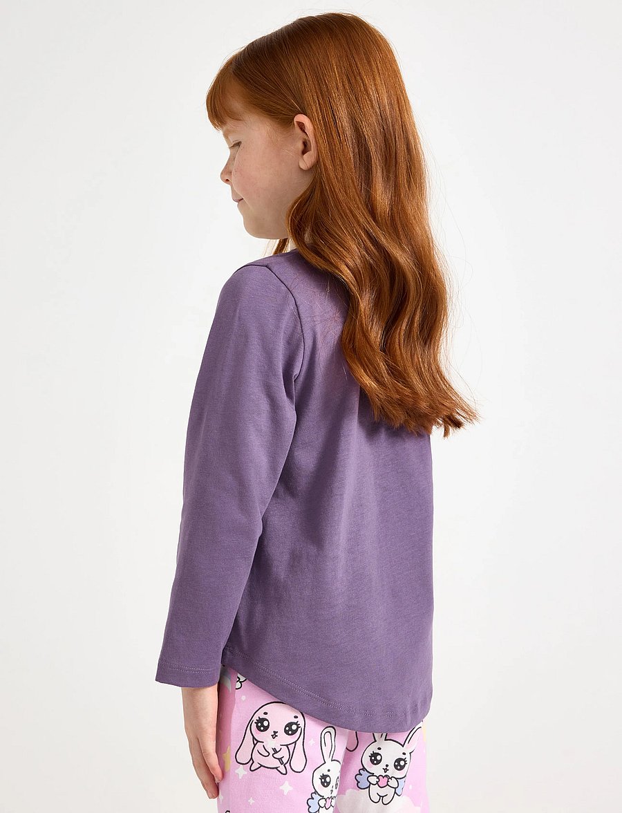 Lindex - Long-sleeved top with bunnies - langærmede t-shirts - lilac - 3