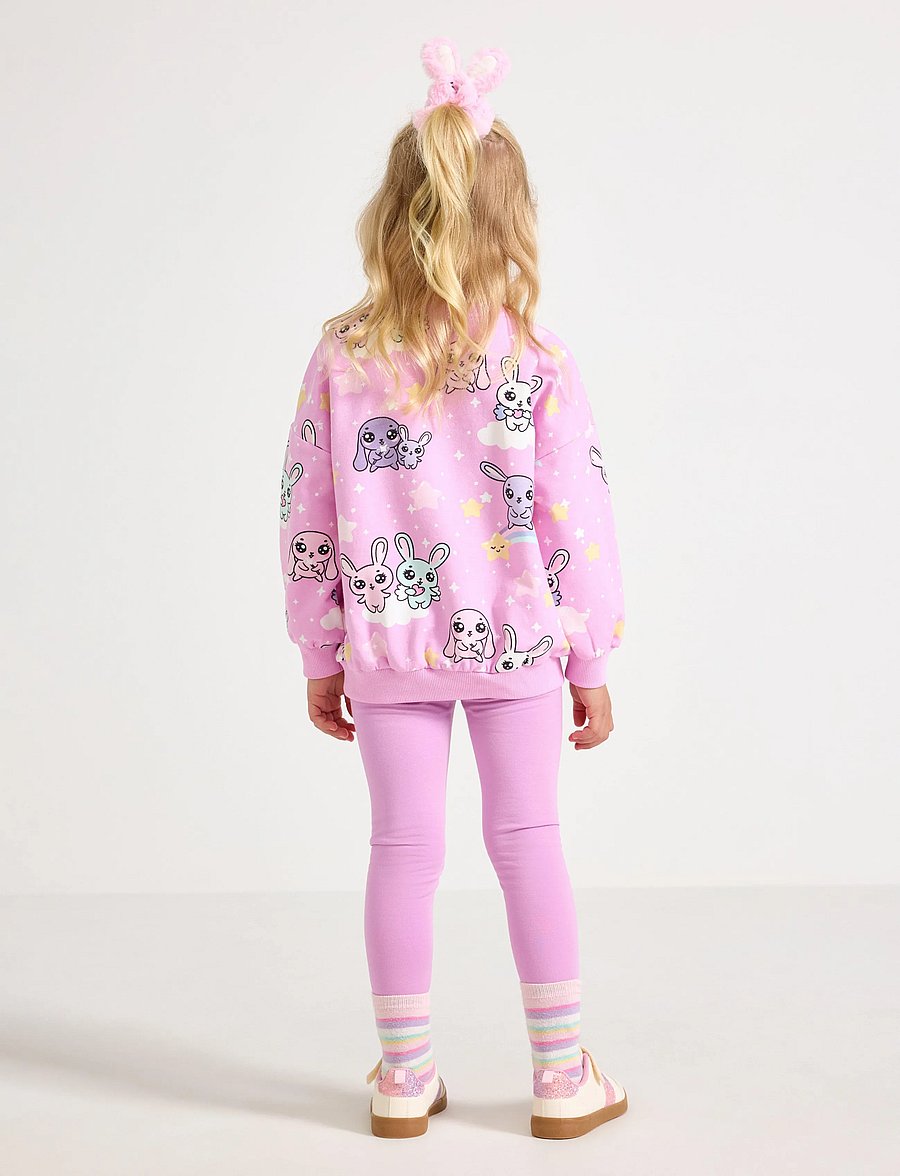 Lindex - Leggings bunnie face knees - leggings - light lilac - 3