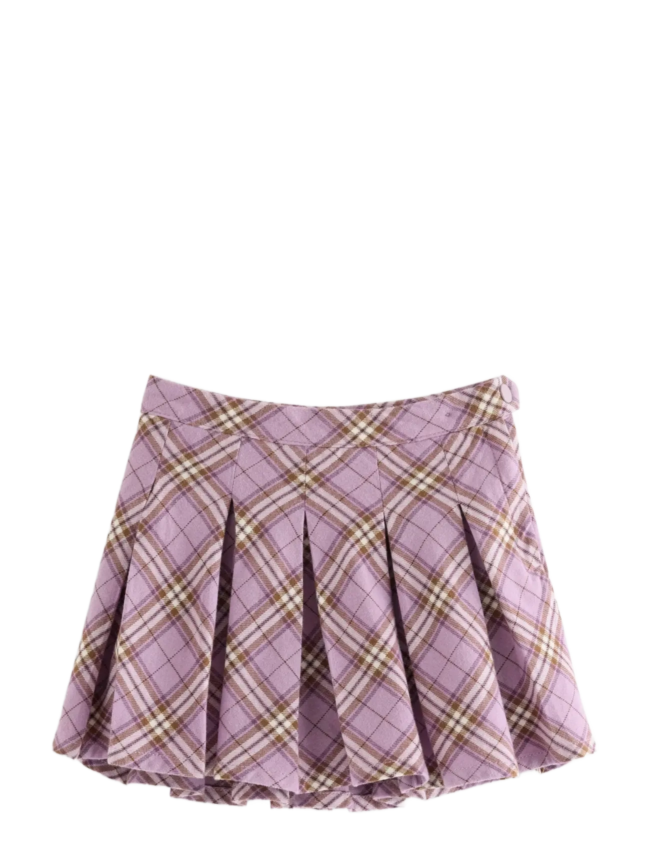 Lindex Checked skirt with pleats - Kleidung - LIGHT DUSTY LILAC / purple
