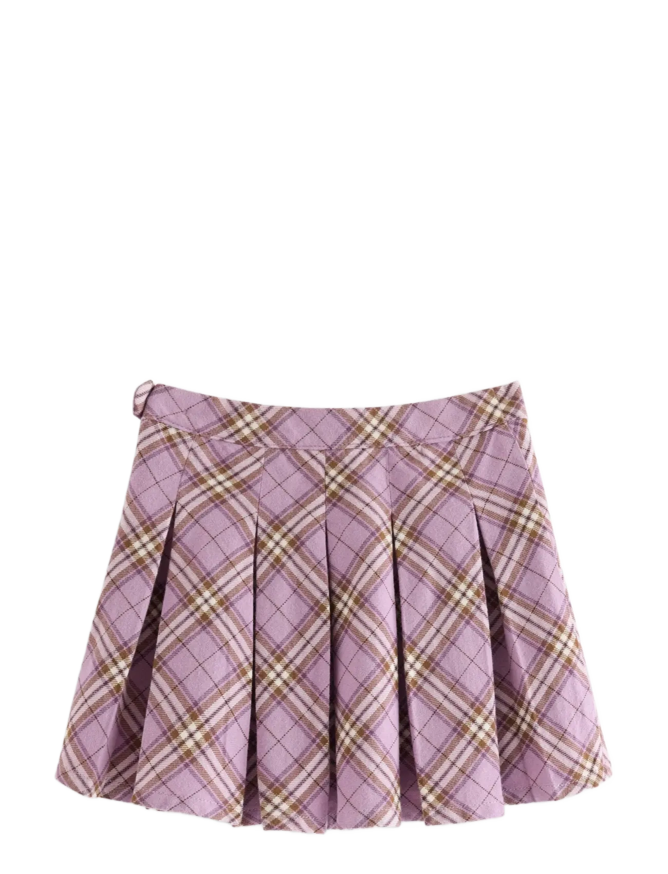 Lindex - Checked skirt with pleats - kurze röcke - light dusty lilac - 1
