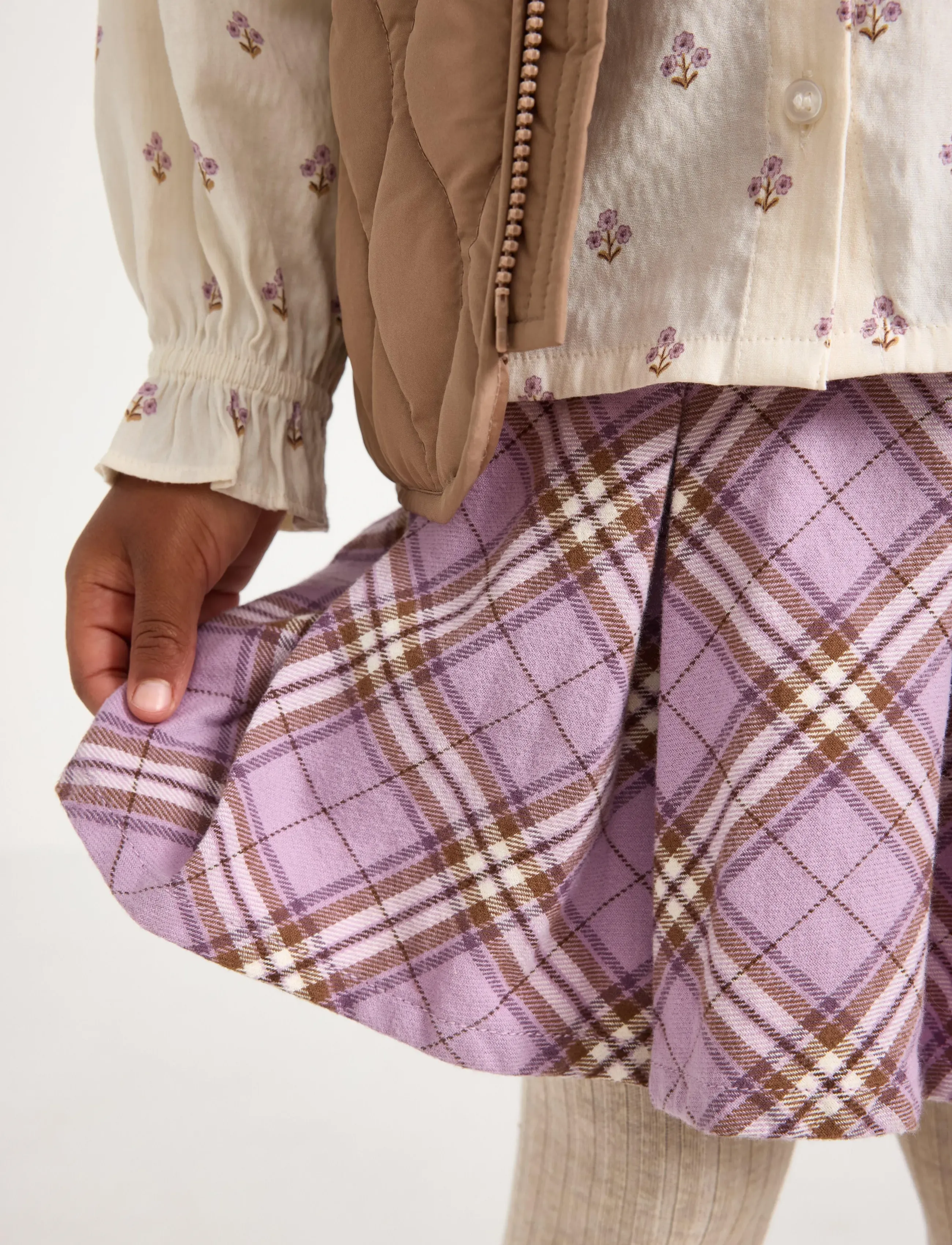 Lindex - Checked skirt with pleats - kurze röcke - light dusty lilac - 4