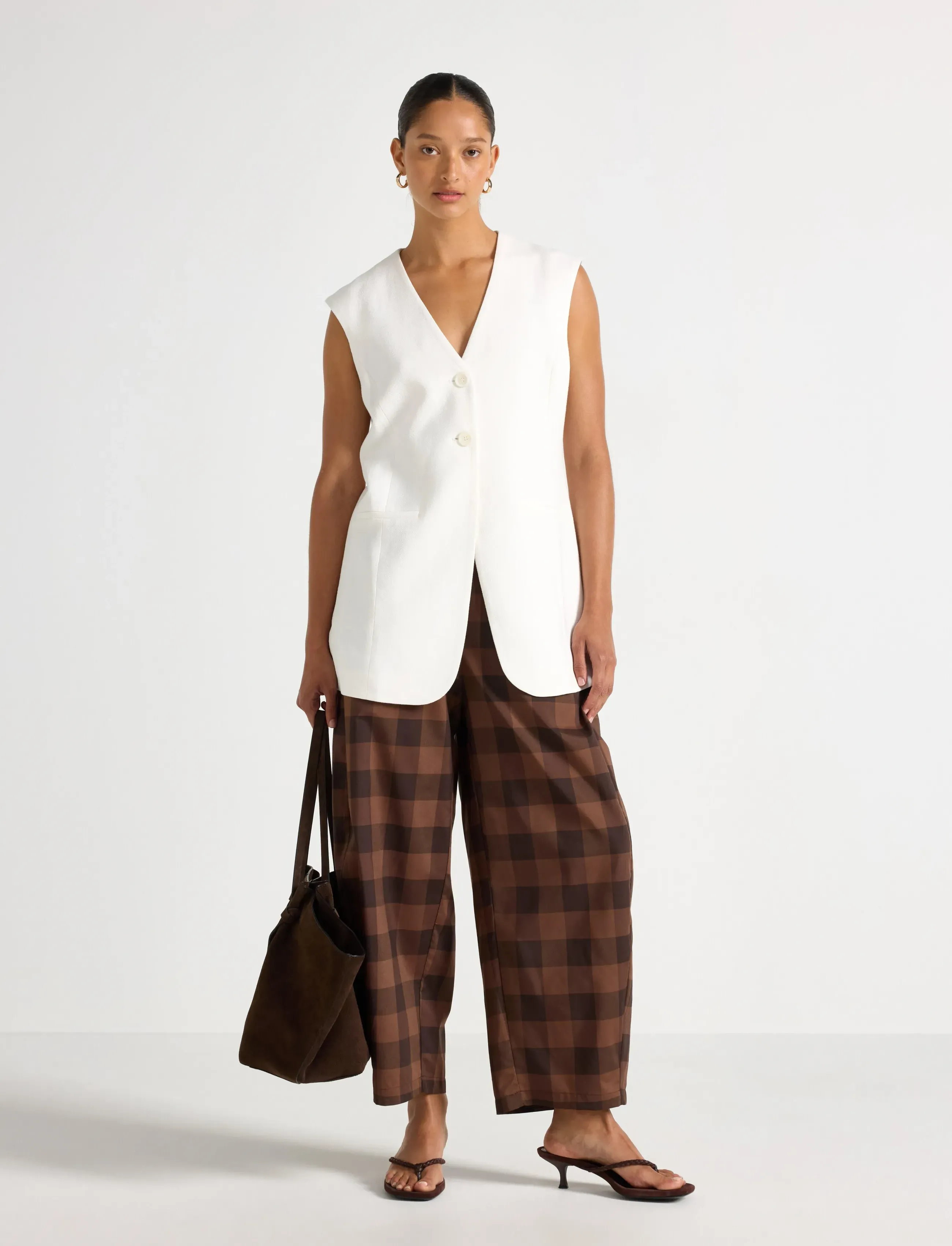 Lindex Barrel trousers with ankle length - Swedish brands - BROWN / brown