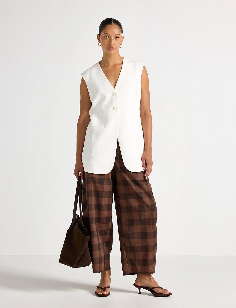 Lindex - Barrel trousers with ankle length - brown - 0