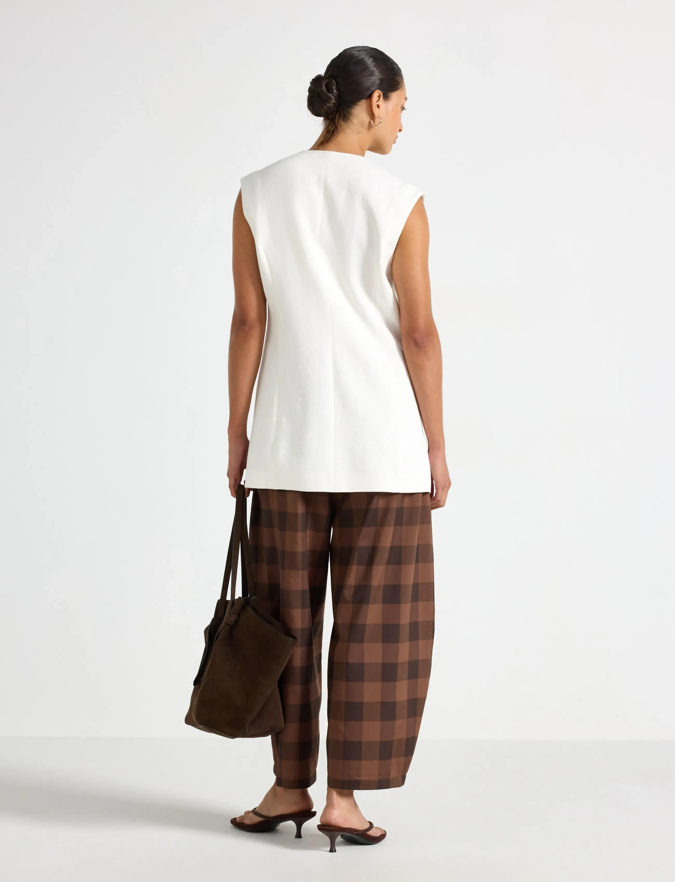 Lindex - Barrel trousers with ankle length - brown - 3