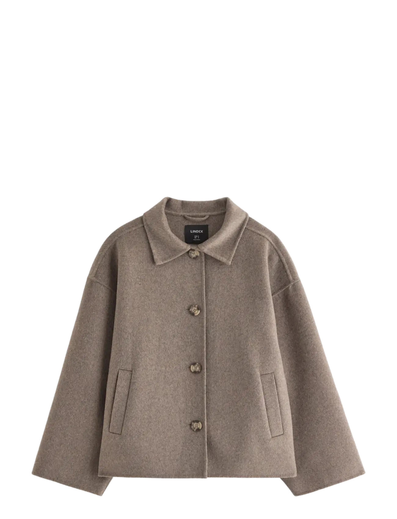 Lindex - Jacket in wool blend - wolljacken - dark beige melange - 1
