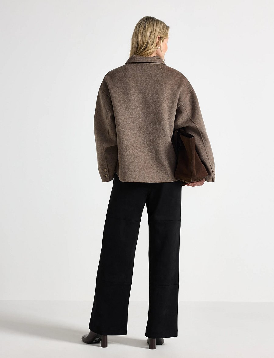 Lindex - Jacket in wool blend - wolljacken - dark beige melange - 3