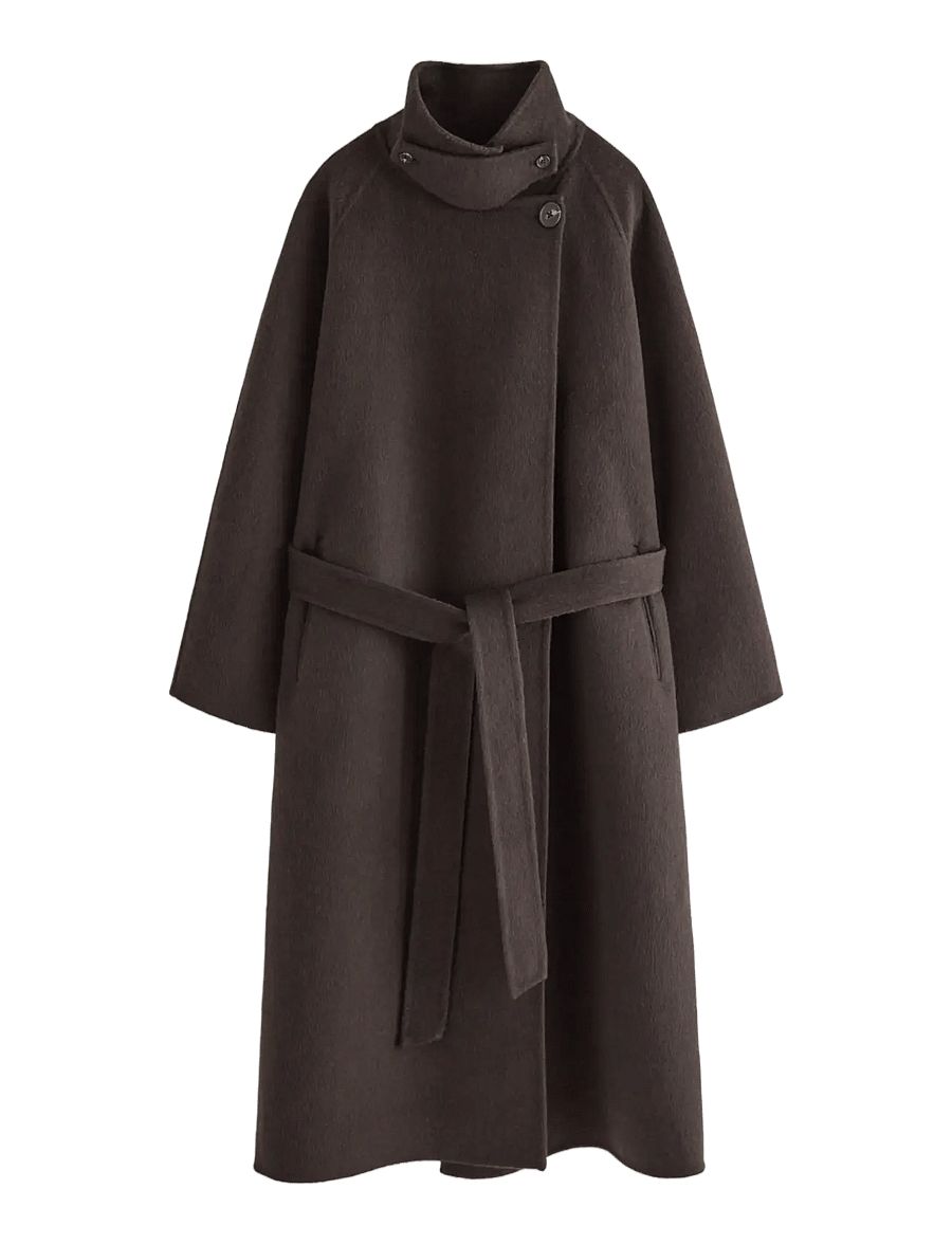 Lindex - Coat in wool blend - winterjacken - dark brown melange - 1