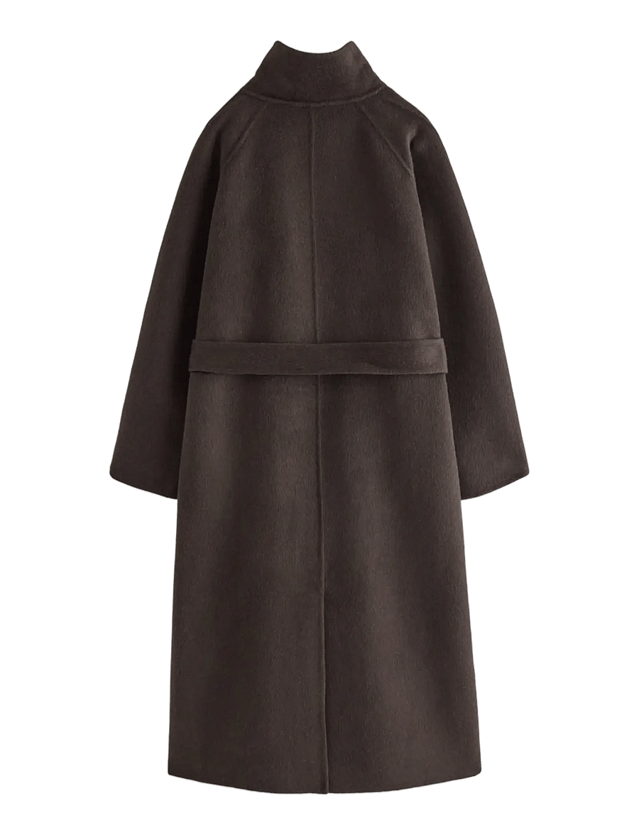 Lindex - Coat in wool blend - winterjacken - dark brown melange - 2