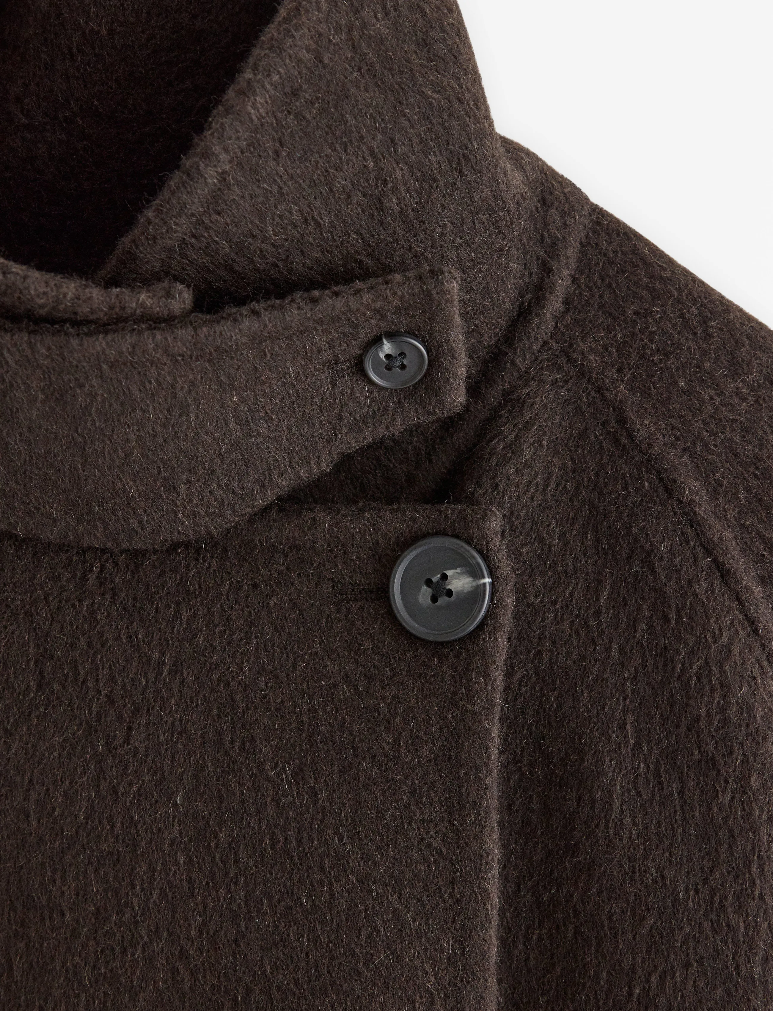 Lindex - Coat in wool blend - dark brown melange - 5