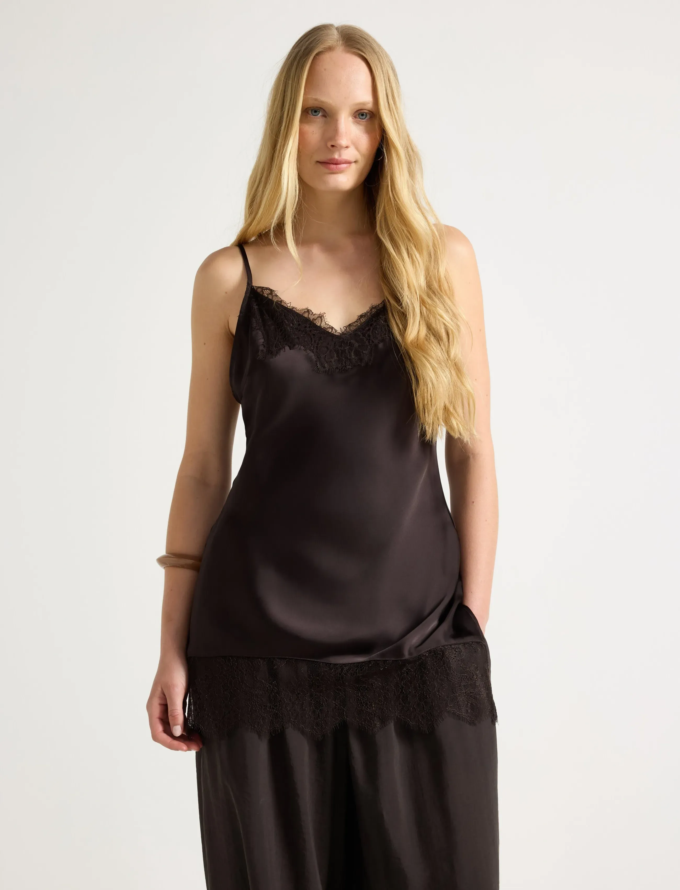 Lindex Camisole In Satin, Kvinder, Blonde Camisole, Brun, Str: L