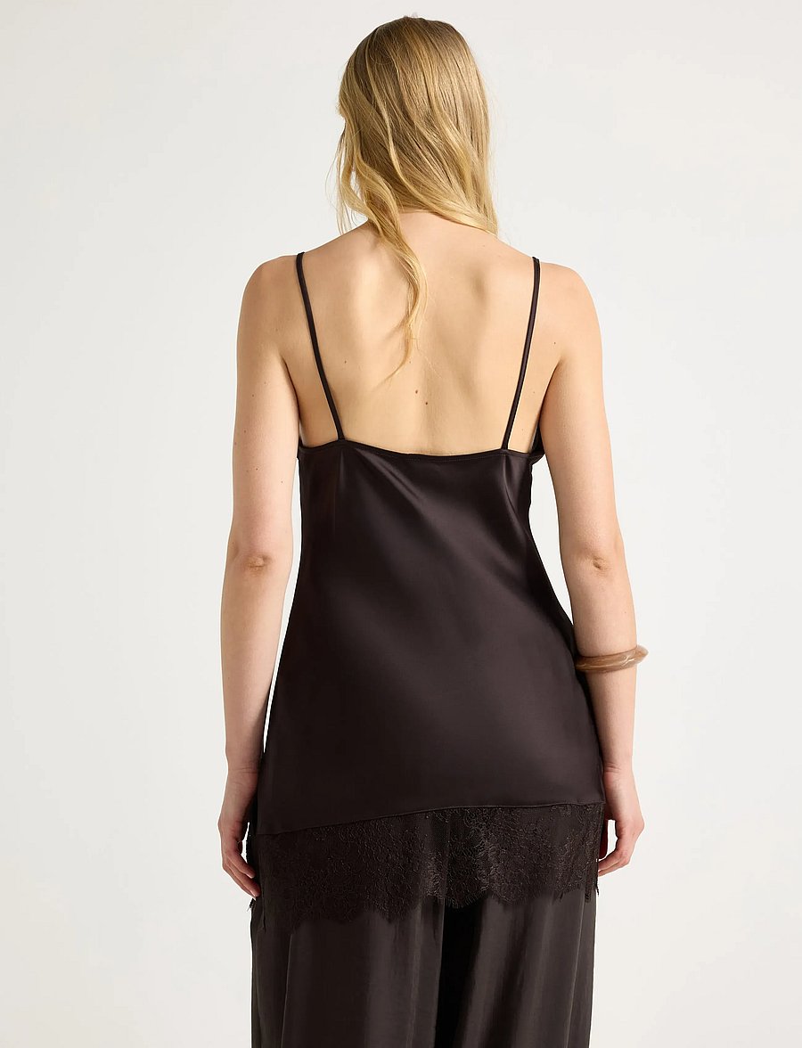 Lindex - Camisole in satin - erilised sündmused - dark brown - 3