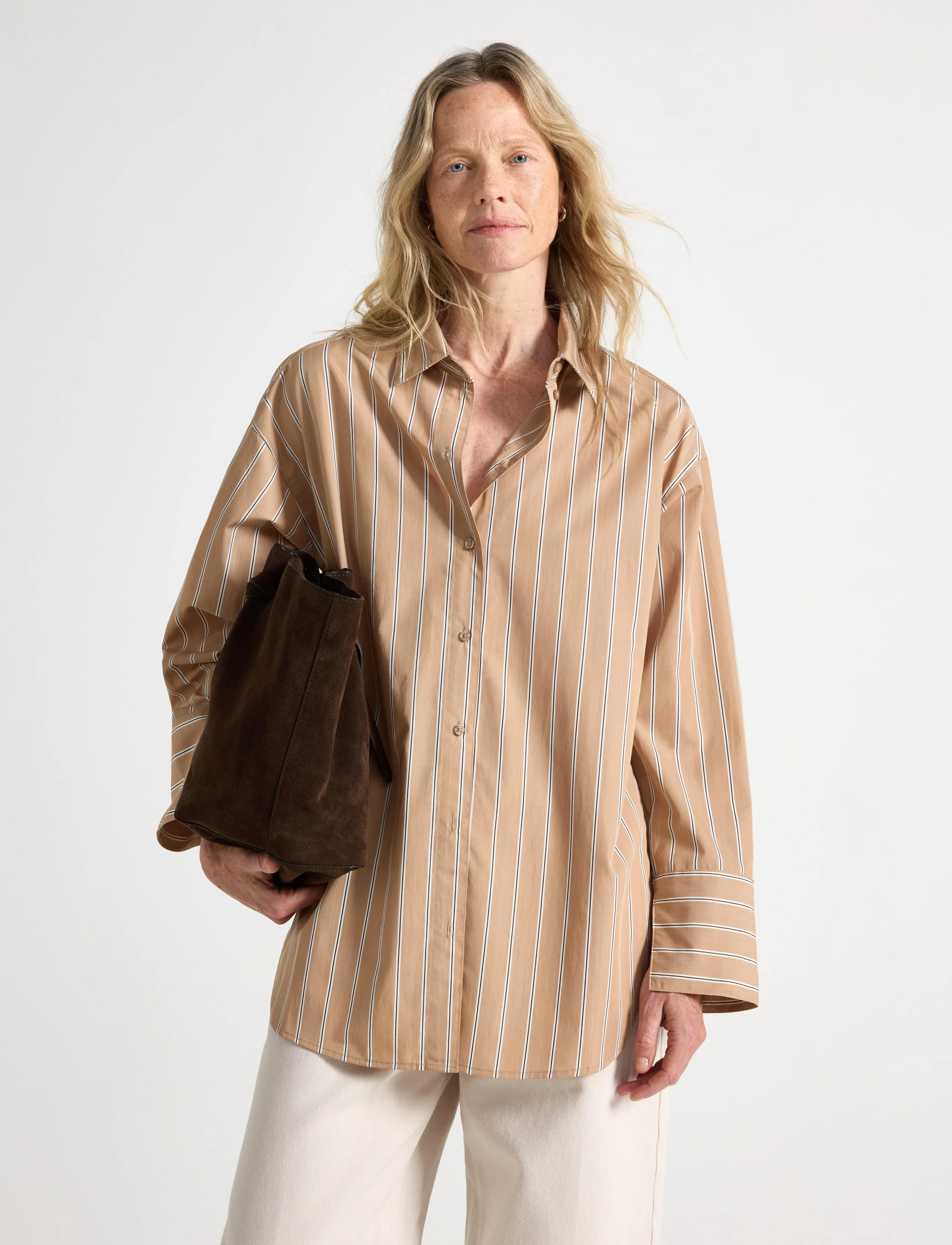 Lindex Oversized shirt - Lindex - DARK BEIGE / beige