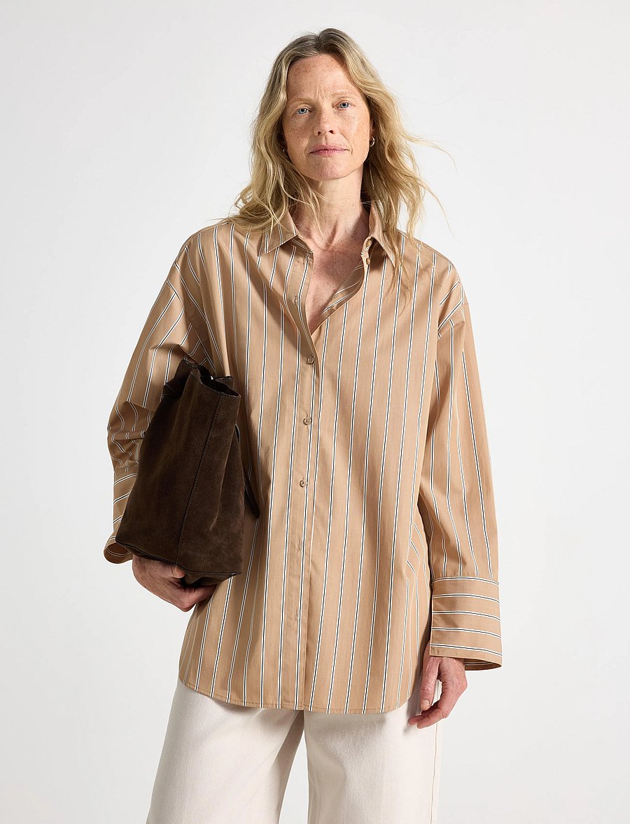Lindex - Oversized shirt - overshirts - dark beige - 0