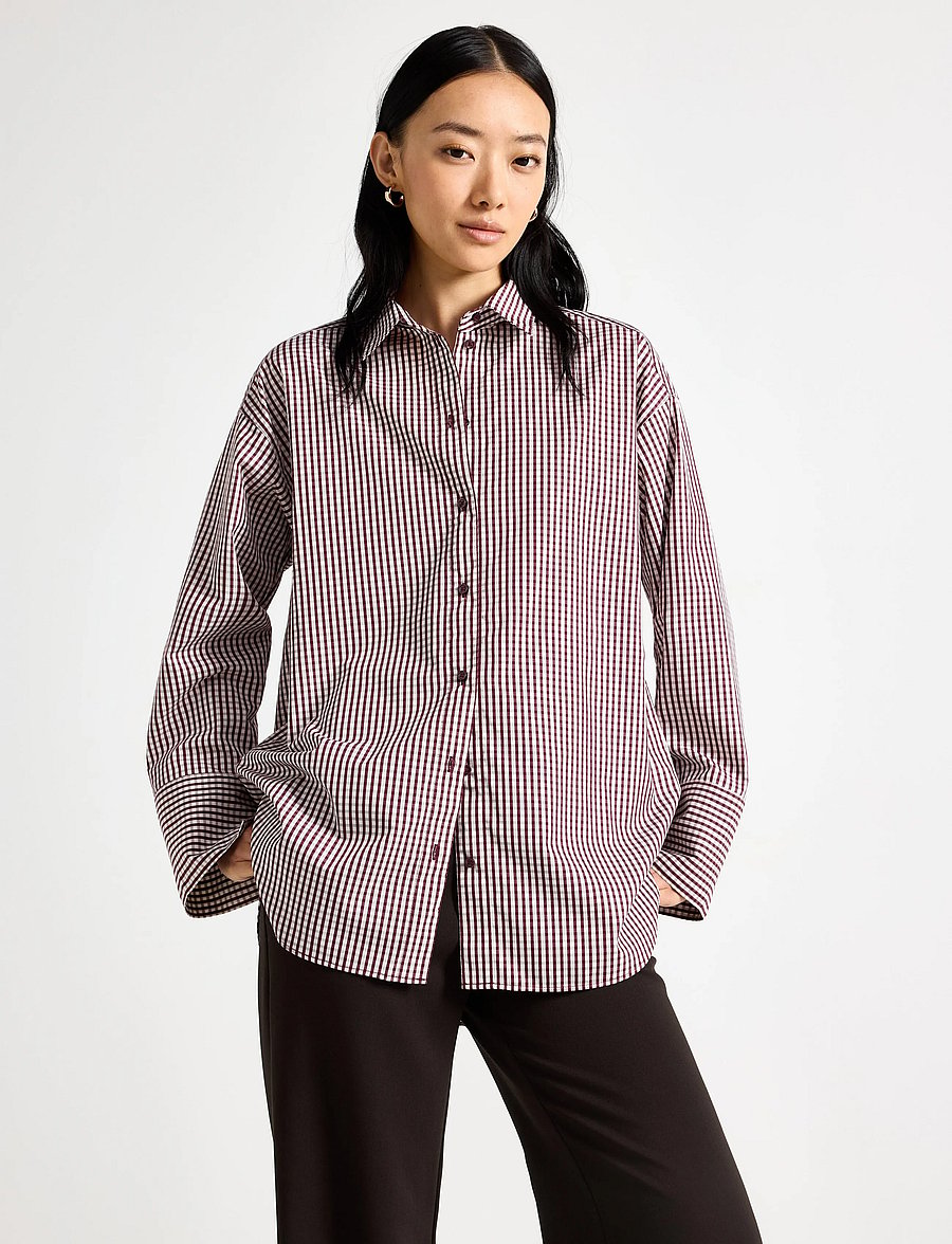 Lindex - Oversized shirt - overshirts - dark dusty red - 0