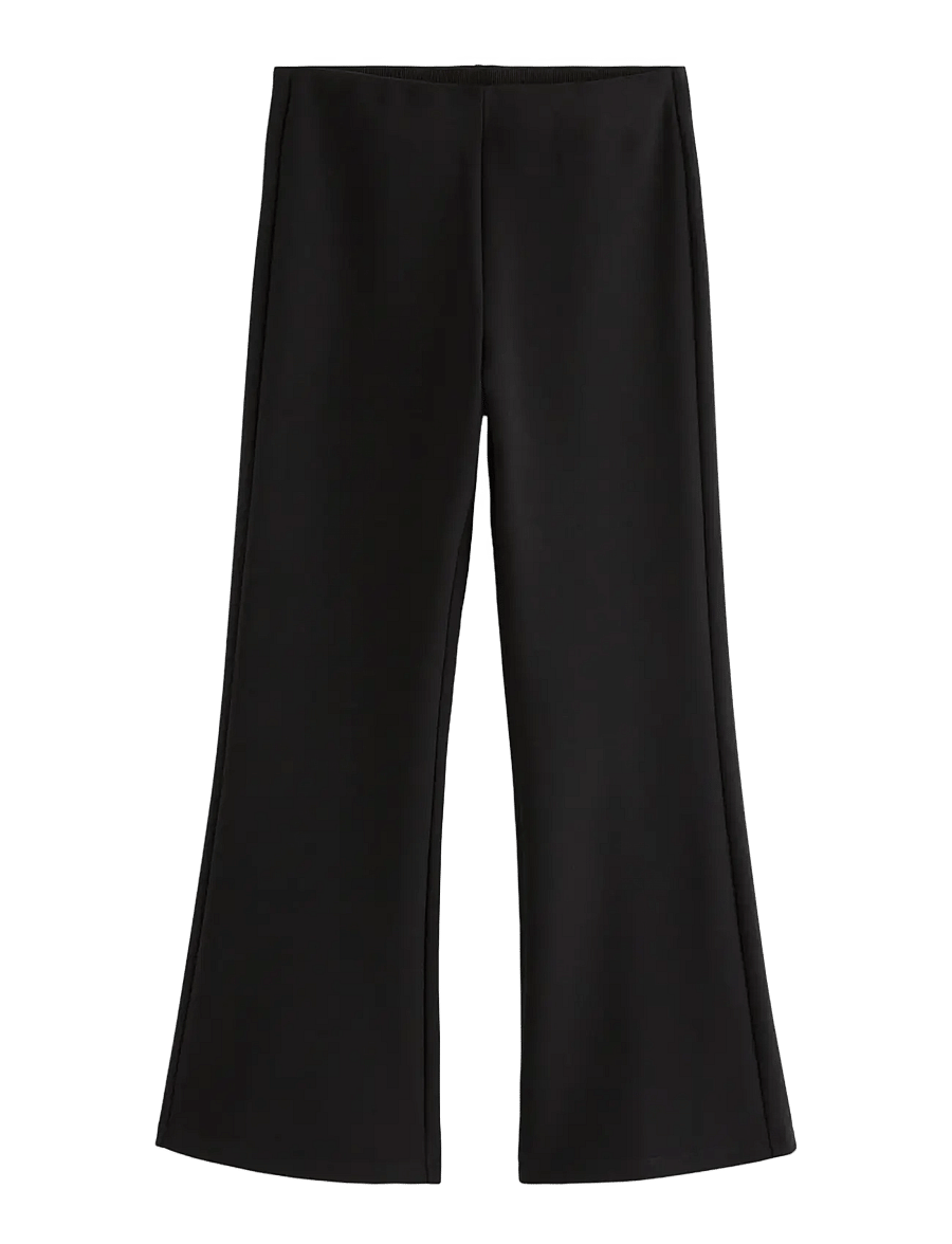 Lindex - Flared cropped trousers - alt laiad püksid - black - 1