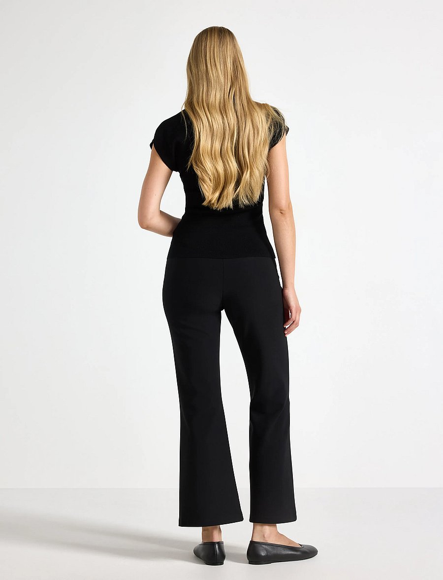 Lindex - Flared cropped trousers - alt laiad püksid - black - 3