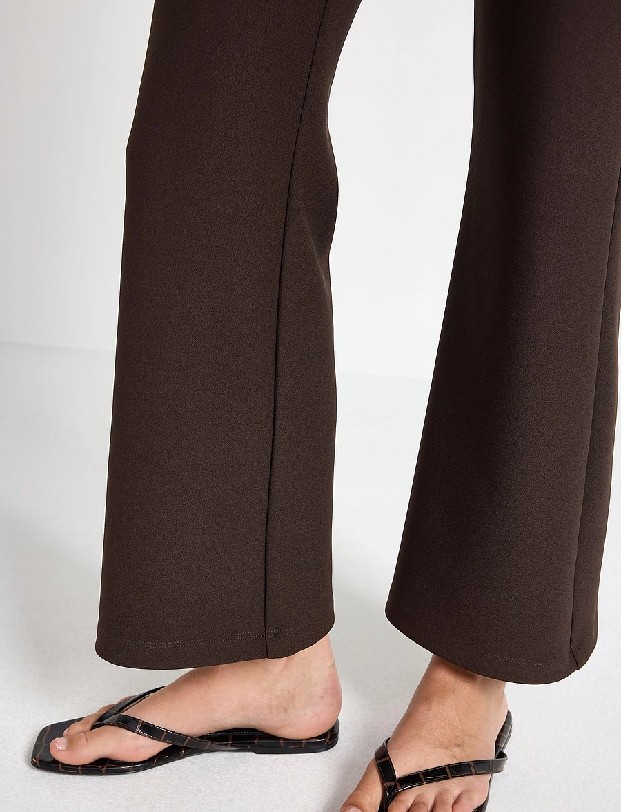 Lindex - Flared cropped trousers - flare bukser - dark brown - 4
