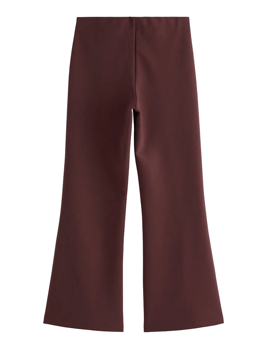 Lindex - Flared cropped trousers - flare bukser - dark dusty red - 2