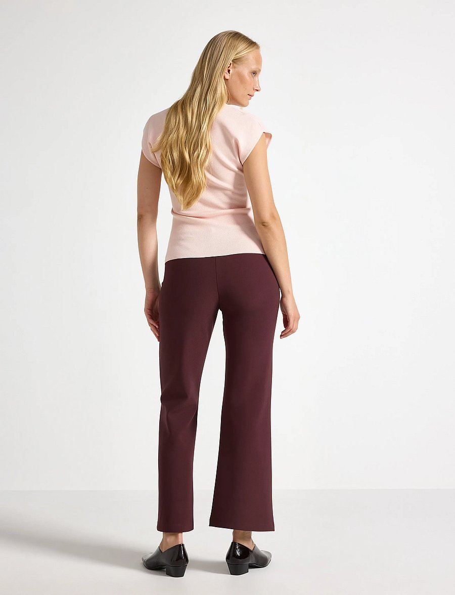 Lindex - Flared cropped trousers - flare bukser - dark dusty red - 3
