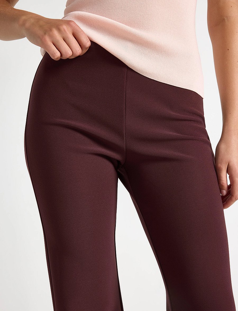 Lindex - Flared cropped trousers - flare bukser - dark dusty red - 4