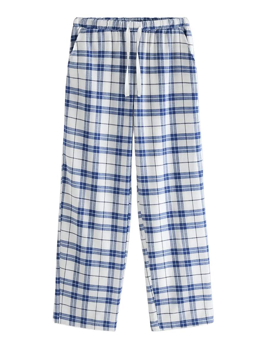Lindex - Pyjama trousers in flannel - dark blue - 1
