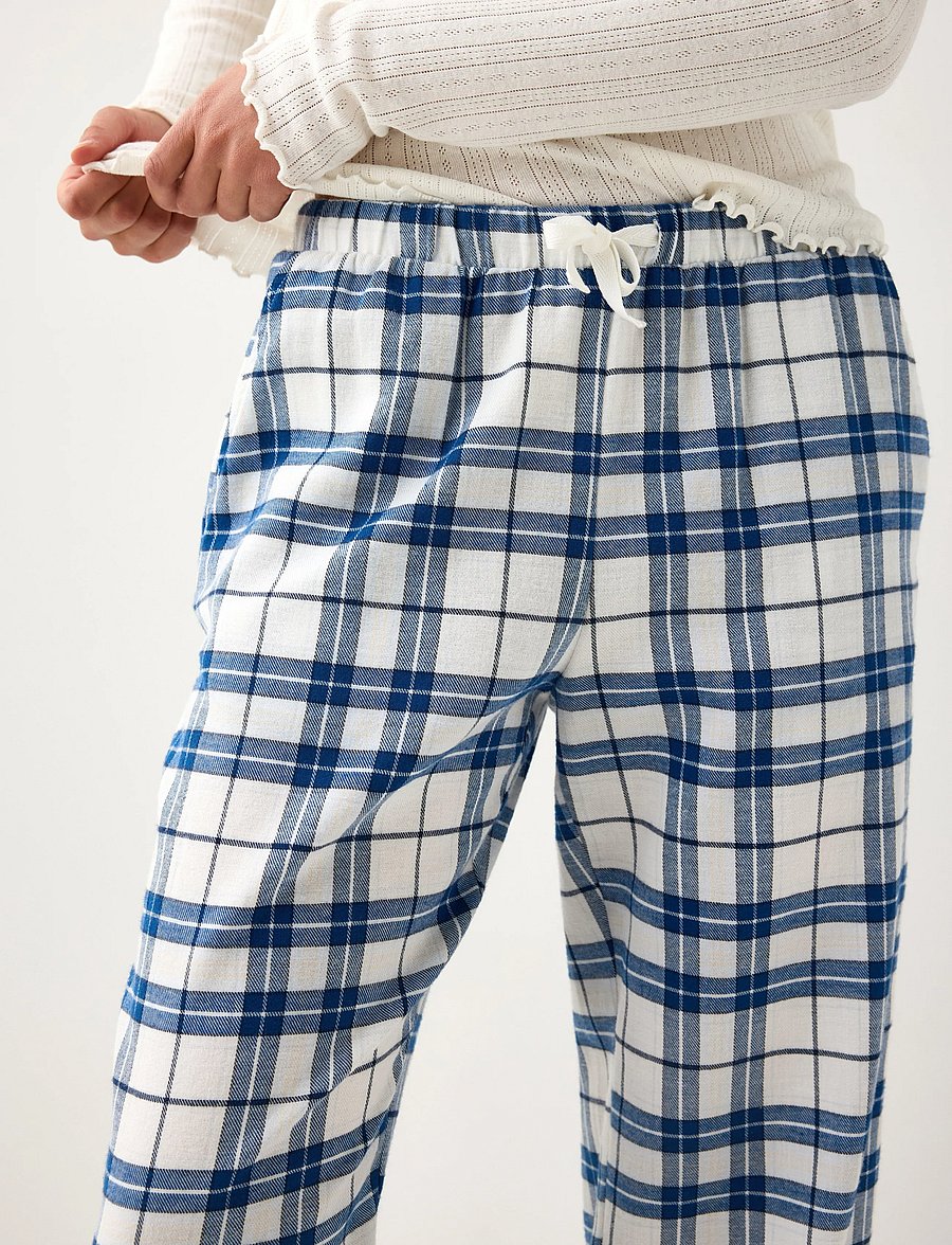 Lindex - Pyjama trousers in flannel - dark blue - 4