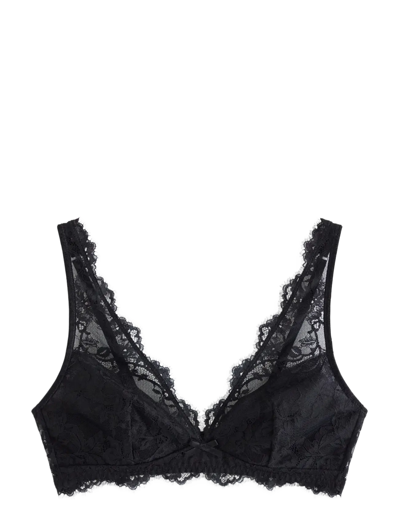 Lindex Unpadded bralette in lace - Modetrender - BLACK / black