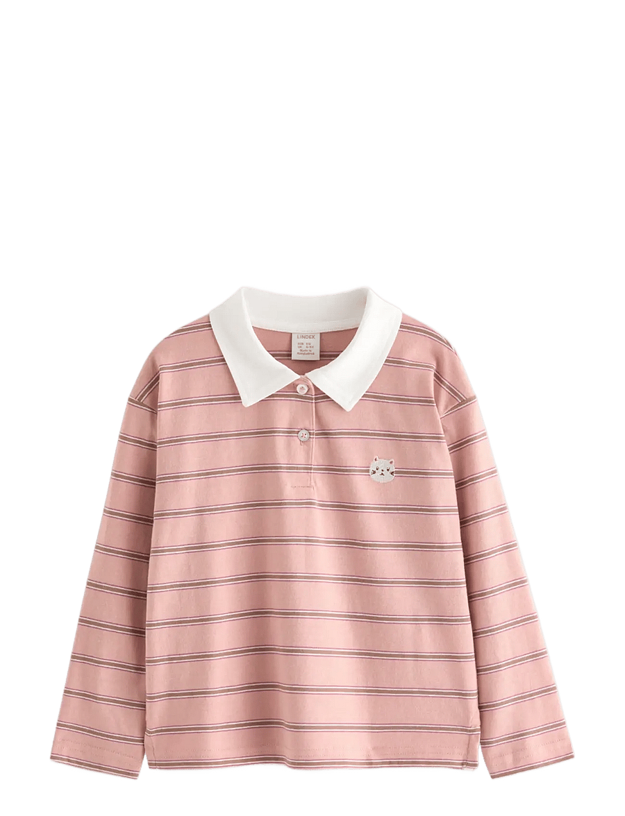 Lindex - Long-sleeved rugby shirt - långärmade pikéer - dusty pink - 1