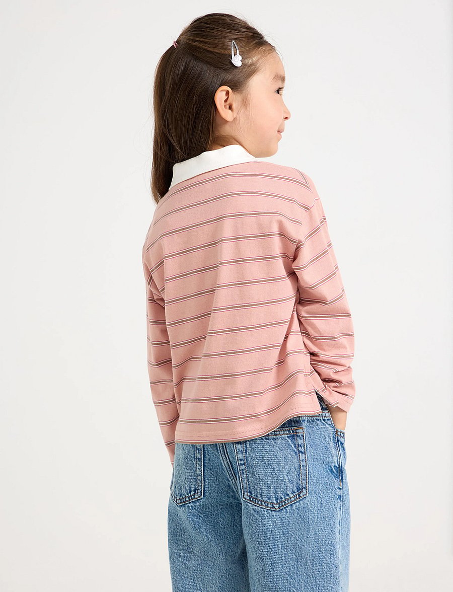 Lindex - Long-sleeved rugby shirt - långärmade pikéer - dusty pink - 3