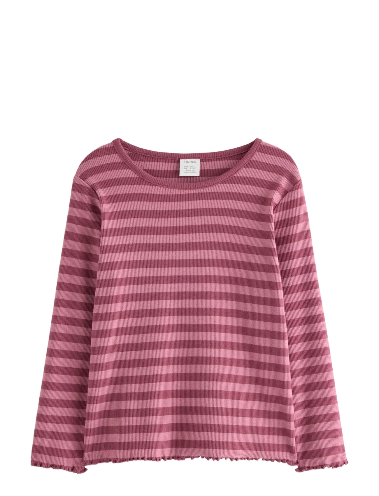 Lindex Ribbed long-sleeved top - Tagasi kooli - DARK DUSTY PINK / pink/rose