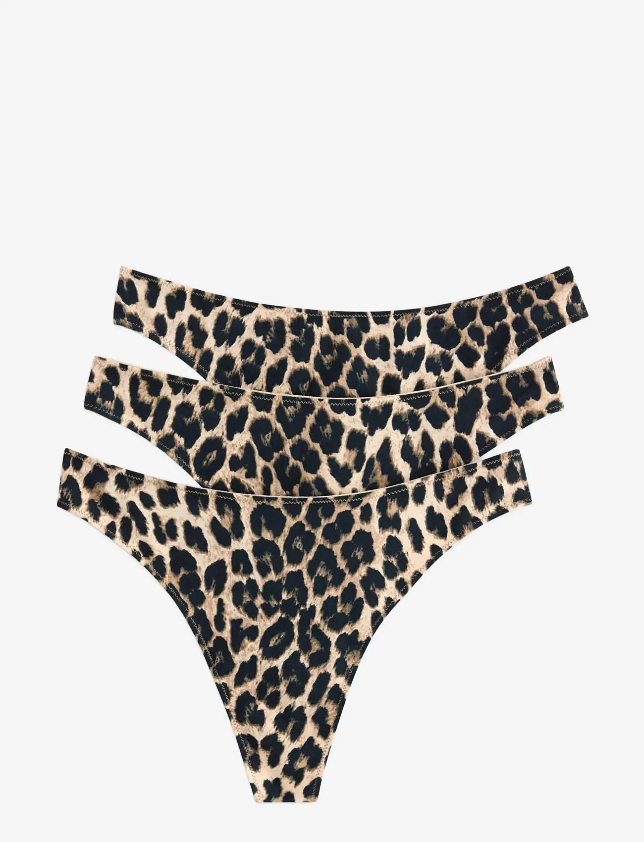 Lindex - 3-pack thong with low waist - stringtrusser - light brown - 0