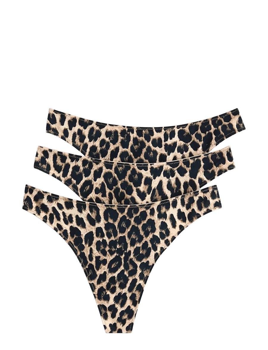 Lindex - 3-pack thong with low waist - stringtrosor - light brown - 0