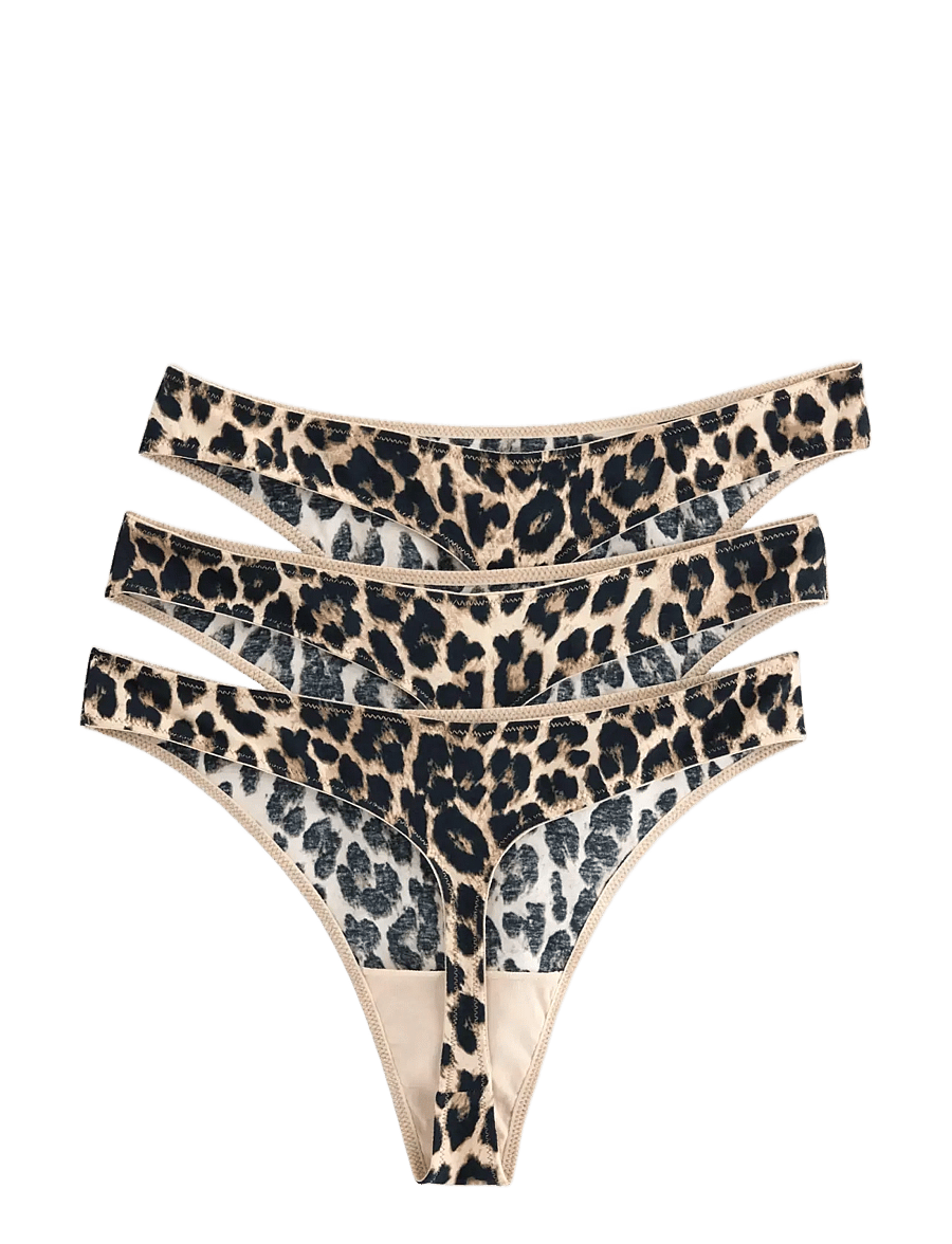 Lindex - 3-pack thong with low waist - stringtrosor - light brown - 1