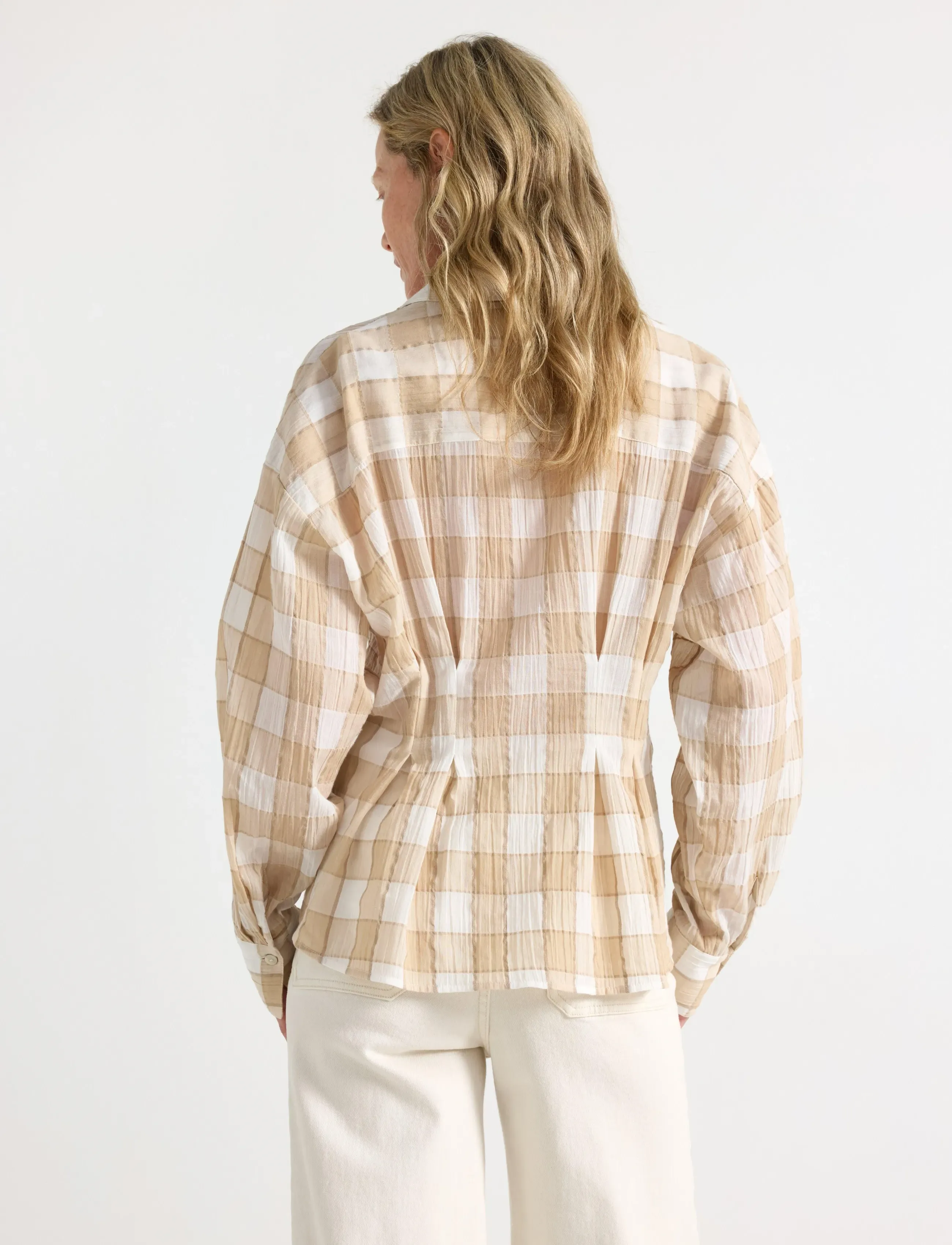 Lindex - Blouse with fitted waist - beige - 3