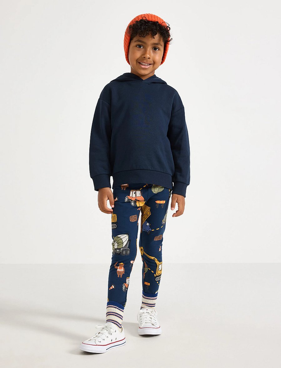 Lindex - Leggings with brushed inside - leggings - dark blue - 0